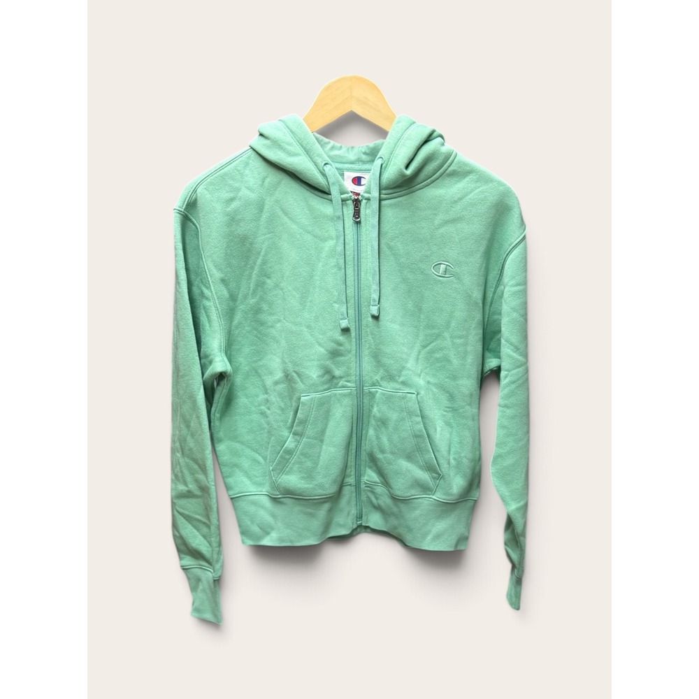 Champion Womens Fleece Full Zip Hoodie Mint Green XS Sweatshirt NWT